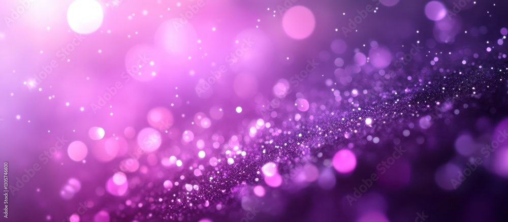 Poster abstract background with shimmering particles and bokeh effect, purple tones creating a dreamy and e