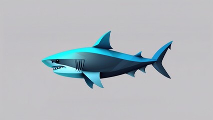 Fototapeta premium Stylized Marine Predator with Sharp Teeth and Sleek Body Design for Creative Projects