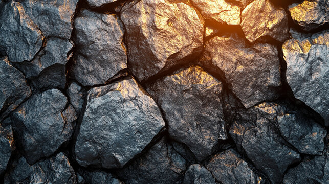 A close-up shot of raw metallic lithium ore with rugged, reflective surfaces symbolizing energy, technology, and innovation in modern industries, highlighting lithium's significance in the future of s - Powered by Adobe