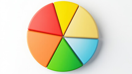 Fototapeta premium Colorful circular gauge with six segments representing different values