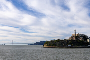 Stunning Exterior View of Alcatraz Island and Its Historic Prison