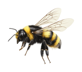 Bumblebee pollination activity garden wildlife natural habitat view ecosystem balance isolated on transparent background