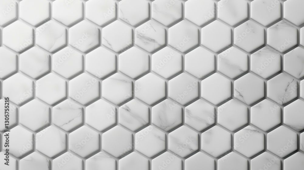 Poster transform your area with a stylish marble wall adorned with hexagon tiles that offer depth and sophi