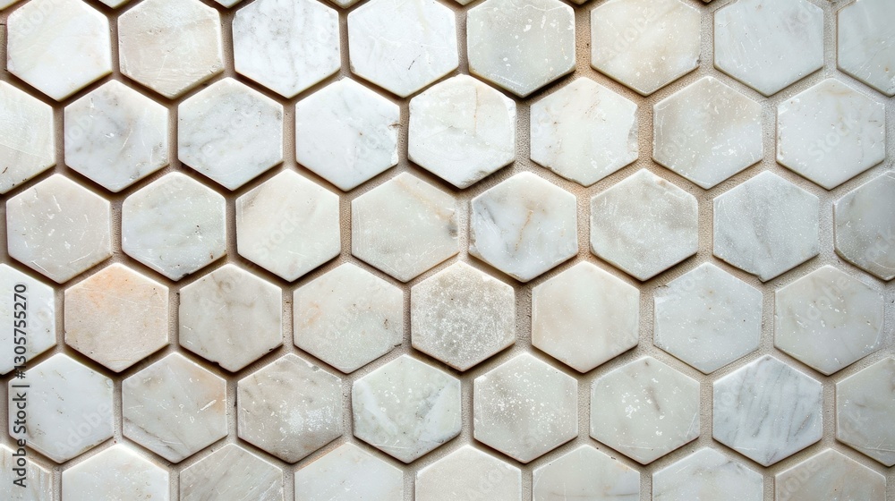 Poster transform your area with a stylish marble wall adorned with hexagon tiles that offer depth and sophi
