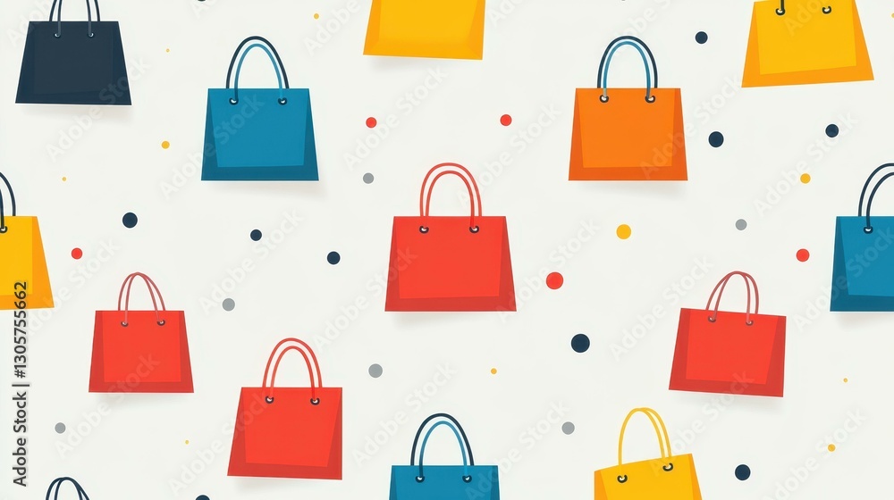Poster bright shopping bags create a fun d pattern on a sleek gray backdrop, perfect for adding a pop of co