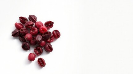 Dried Cranberries on White Background