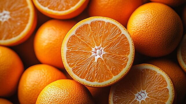 Freshly Sliced Orange Close-up / 新鮮なスライスオレンジのクローズアップ