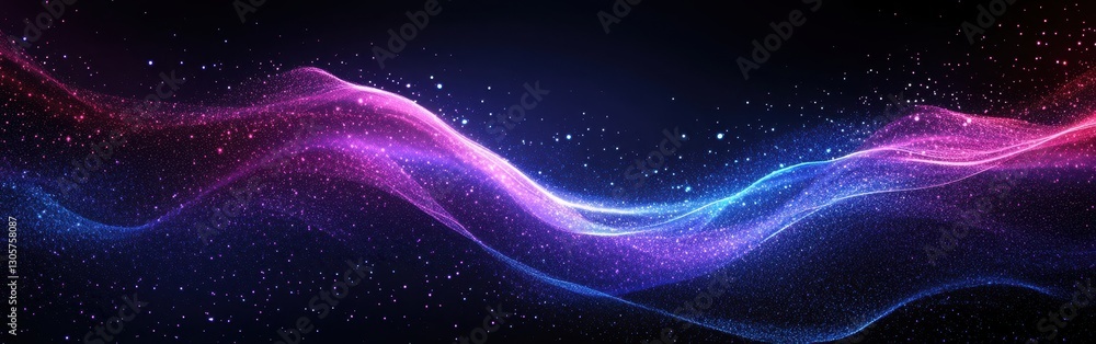 Poster abstract cosmic waves of light in vivid colors creating a dreamy and ethereal background for digital