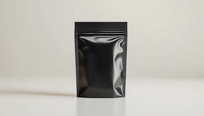 Black Ziplock Pouch on White Surface