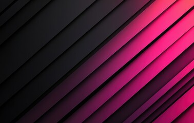 Obraz premium Abstract Design with Dynamic Color Gradient and Layered Lines in Shades of Black and Pink for Modern Backgrounds and Creative Projects