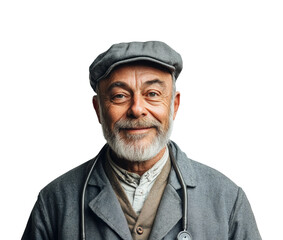 Healthcare professional portrait frontal view compassionate care isolated on transparent background