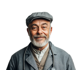 Healthcare professional portrait frontal view compassionate care isolated on transparent background