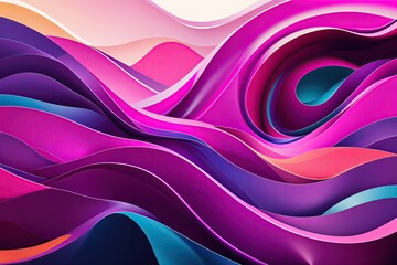 Obraz premium Bright Vivid Magenta Abstract Gradient Background with Colorful Wave Design