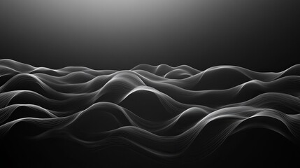 Obraz premium Dark smoky grey and black gradient, moody and atmospheric with abstract waves