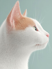 White cat close up portrait