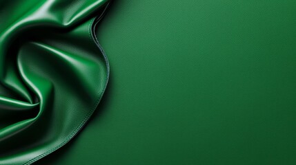 Supple emerald leather backdrop with a silky matte finish, smooth gradients, minimalist luxury style, soft lighting, and realistic texture