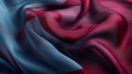 Obraz premium Deep burgundy and sky blue blend, moody and luxurious with subtle texture and smooth fluid patterns