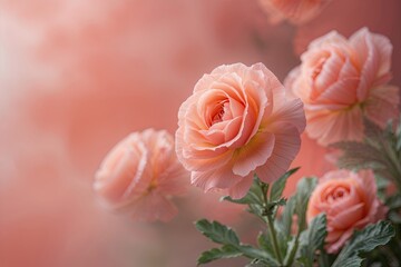 Peachy Mist: Smooth Coral Haze with Tender Pinkish Tints