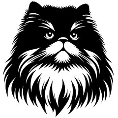 Persian cat portrait silhouette