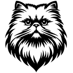 Persian cat portrait silhouette