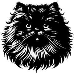 Persian cat portrait silhouette