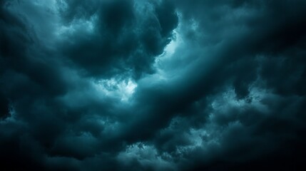 Deep indigo and forest green clouds, moody and mysterious with glossy highlights