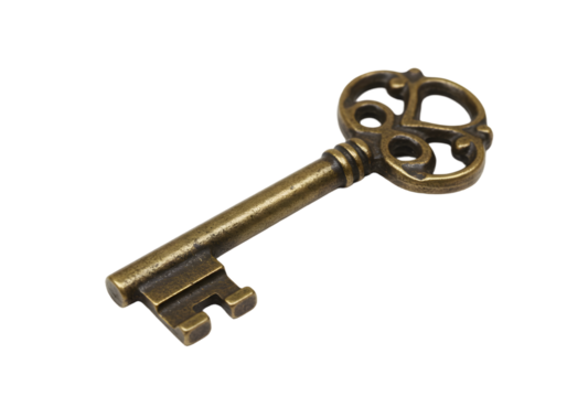 Intricate Vintage Key with Ornate Design, Perfect for Historical Themes, Antique Elements, and Classic Aesthetic Decor
