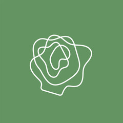 Cauliflower Vegetable Plant in Minimalistic Line Style Logo Design Vector