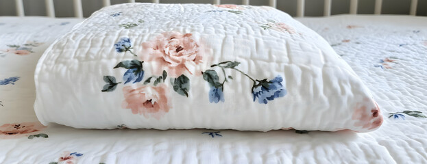 Floral baby quilt crib, nursery
