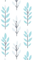 Fototapeta premium Pastel blue floral pattern for wrapping paper and textile designs.