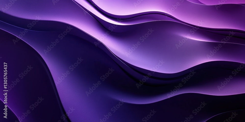 Poster abstract flowing waves in vibrant shades of purple and violet creating a visually stunning backgroun