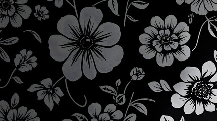 Dark Background with Silver Grey Flower Pattern