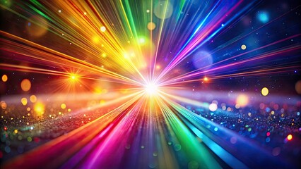 Abstract Rainbow Flare: Light Rays Glow, Spectrum, Prismatic, Energy, Mystical, Celestial, Colorful, Bright, Vivid, Shine