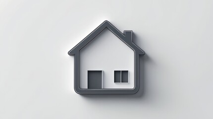 Minimalist House Icon with Clean Lines and Modern Design for Real Estate, Home Decor, and Const