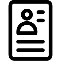 Resume symbol, CV icon, professional document design, black and white, copy space
