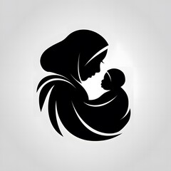 silhouette of a woman and baby