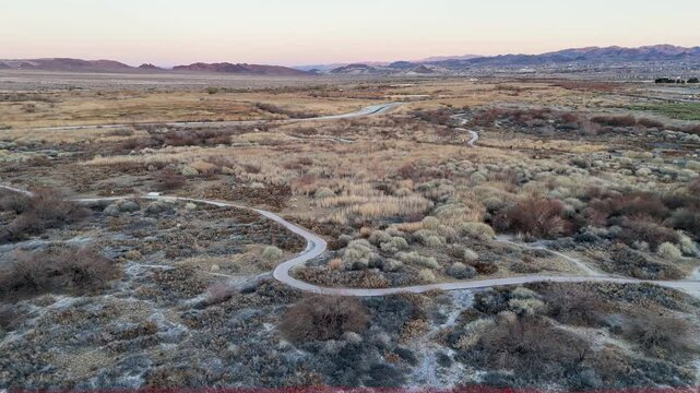 Clark County Wetlands Park Las Vegas Aerial Nevada Drone Video