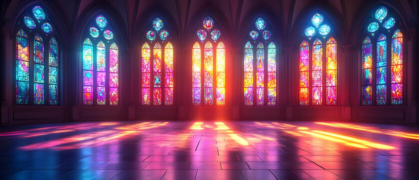 Cathedral stained glass sunrise