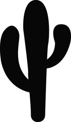 Cactus icon. Cactus silhouette vector isolated on transparent background. Home plant flat and line element. Mexican desert plant pictogram. Wild cactus linear nature garden symbol