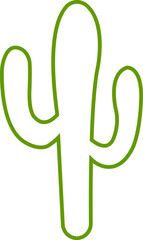 Cactus icon. Cactus silhouette vector isolated on transparent background. Home plant flat and line element. Mexican desert plant pictogram. Wild cactus linear nature garden symbol