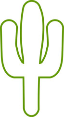 Cactus icon. Cactus silhouette vector isolated on transparent background. Home plant flat and line element. Mexican desert plant pictogram. Wild cactus linear nature garden symbol