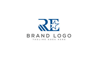 Fototapeta premium letter RE logo design vector template design for brand.