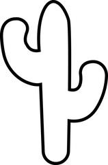 Cactus icon. Cactus silhouette vector isolated on transparent background. Home plant flat and line element. Mexican desert plant pictogram. Wild cactus linear nature garden symbol