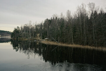 View of a lake during evening