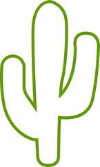 Cactus icon. Cactus silhouette vector isolated on transparent background. Home plant flat and line element. Mexican desert plant pictogram. Wild cactus linear nature garden symbol