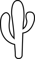 Cactus icon. Cactus silhouette vector isolated on transparent background. Home plant flat and line element. Mexican desert plant pictogram. Wild cactus linear nature garden symbol