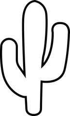 Cactus icon. Cactus silhouette vector isolated on transparent background. Home plant flat and line element. Mexican desert plant pictogram. Wild cactus linear nature garden symbol