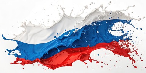 Colorful Splash Russian Flag Photography: Vibrant Patriotism Image