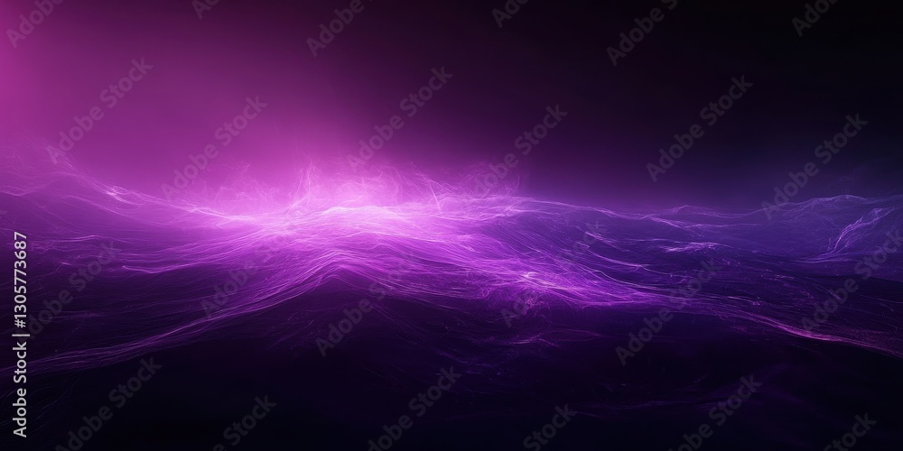 Poster abstract purple and black waves with soft light effects creating a dreamy and mystical atmosphere in