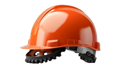 Orange Hard Hat for Construction Worker at Industrial Building Site